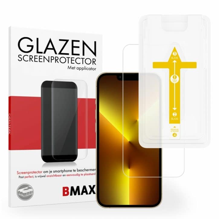 Screenprotector iPhone 13 Pro met applicator BMAX