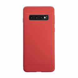 Samsung Galaxy S10 Plus carbon telefoonhoesje rood