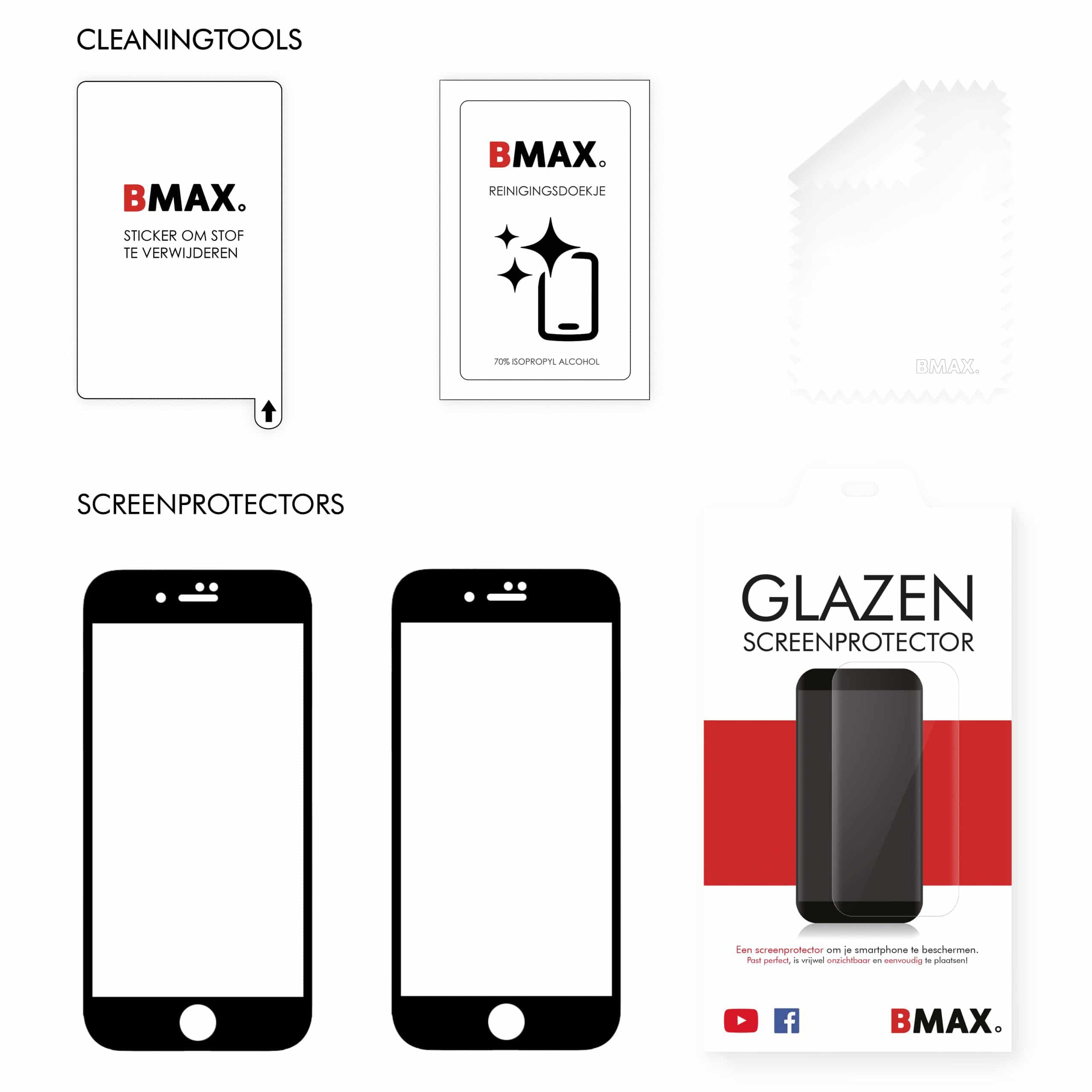 Screenprotector iPhone SE 2020 Full cover 2pack Gehard glas